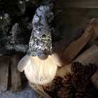 27cm Tall Light Up Christmas Gnome Gonk Decoration Silver Sequins and Snowflakes