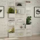 Decortie Niho Modern Bookcase Display Unit Room Separator White-Ancient White Tall 171cm