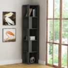 Decortie Piano Modern Corner Bookcase Display Unit Anthracite Grey Tall 158.9cm