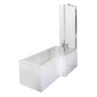 L Shape Right Hand Shower Bath Bundle - Includes Tub, Screen with Fixed Return & Front Panel - 1700mm - Balterley