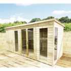10 x 6 COMBI Pressure Treated Tongue & Groove Pent Wooden Summerhouse with Side Shed (10' x 6') / (10ft x 6ft) (10x6)