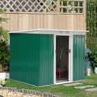 Outsunny 9 x 4FT Outdoor Garden Storage Shed Galvanised Metal Green