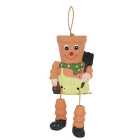 Hanging Terracotta Pot Man with Small Plant Pot. Novelty Gift Idea. Height 21 cm