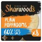 Sharwoods Plain Low Salt Poppadoms Ready To Eat 8 per pack