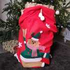 1m Christmas Felt Gift Sack with Reindeer Design and Drawstring