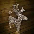 90cm Indoor Outdoor Acrylic Reindeer Christmas Decoration with 80 White LEDs