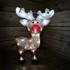 Christmas Acrylic Reindeer With String Lights & Cool White LED