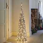 Tree Dazzle! Large Rattan Cones With Warm White Leds - Grey