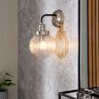 Broden Ribbed Chrome Wall Light