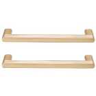 Flat Cabinet Handle Satin Brass 140mm - Pack of 2