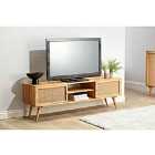 Manhattan Wide Rattan TV Stand With Storage In Natural