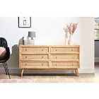 Venice Wide 6 Drawer Rattan Chest Unit In Natural