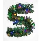 Shatchi 55cm Pre-Lit Green Christmas Wreath Alaskan Pine with 30 Multicolour LEDs