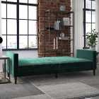 Liam Velvet Clic Clac Green Double Sofa Bed