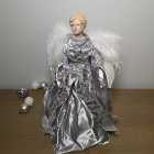 45cm Premier Christmas Tree Topper Angel Decoration in Grey and Silver
