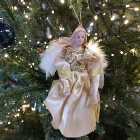 18cm Premier Bauble Tree Topper Angel Christmas Decoration in Gold