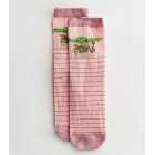 Mid Pink Stripe Baby Yoda Socks
