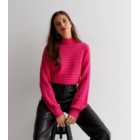 Sunshine Soul Bright Pink Cable Knit Batwing Jumper