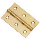 Butt Hinge Solid Brass Polished Brass 76mm - Pack of 2