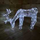 53cm 100 LED Christmas Reindeer Flash Effect Acrylic Outdoor Figure in Cool White