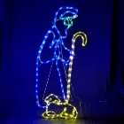 1M 150 LED Multicoloured Indoor Outdoor Christmas Nativity Shepherd with Lamb Silhouette Rope Light
