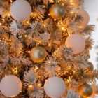 Festive Indoor & Outdoor Flickering 5ft Christmas Tree Lights 600 Warm White LEDs