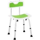 HOMCOM Shower Chair for the Elderly and Disabled, 6-Level Height Adjustable Shower Stool, Curved Seat, Shower Head Holder