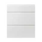 GoodHome Garcinia Gloss white integrated handle Drawer front (W)600mm, Pack of 3