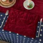 Set of 2 Merlot Festive Star Quilted Placemat