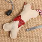Natural Beige Pet Dog Bone Xmas Gift Decoration Christmas Stocking