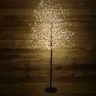 1.8m 6ft Outdoor Black Micro Christmas Blossom Tree with 900 Warm White LED