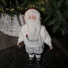 45cm Standing England Rugby Santa Claus Father Christmas Decoration in White
