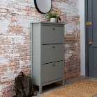 Lynton Compact Hallway Shoe Storage Cabinet, Grey