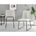 Furniture Box 2x Halle Cream Fabric Black Leg Dining Chairs