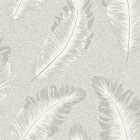 Belgravia Decor Ciara Glitter Feather Soft Silver Textured Wallpaper Sample