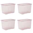 Wham 80L Pink Crystal Storage Box and Lid 4 Pack