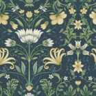 Holden Decor Vintage Floral Navy Wallpaper