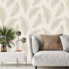 Belgravia Decor Ciara Glitter Textured Wallpaper - Cream