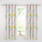 Catherine Lansfield Cute Cats Pink Eyelet Curtains