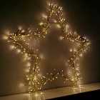 90cm Premier Twinkling LED Gold Star Silhouette Christmas Decoration in Warm White