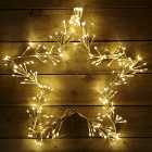 60cm Gold Star Cluster Wall Window Decoration with 240 Warm White LED