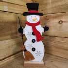 Premier Christmas 31cm Felt Snowman with 3 Warm White LED