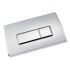 Square Chrome Pneumatic Toilet Concealed Cistern Large Flush Plate WC Button