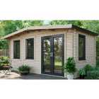 Power Sheds 8 x 16ft Right Hand Door Apex Chalet Log Cabin