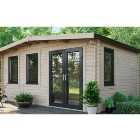 Power Sheds Right Hand Door Apex Chalet Log Cabin - 12 x 16ft