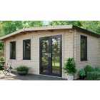 Power Sheds Right Hand Door Apex Chalet Log Cabin - 10 x 18ft