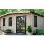 Power Sheds Right Hand Door Apex Chalet Log Cabin - 12 x 18ft