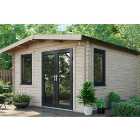Power Sheds 14 x 12ft Right Hand Door Apex Chalet Log Cabin