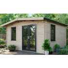 Power Sheds 12 x 14ft Right Hand Door Apex Chalet Log Cabin