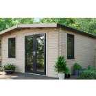 Power Sheds Right Hand Door Apex Chalet Log Cabin - 16 x 14ft